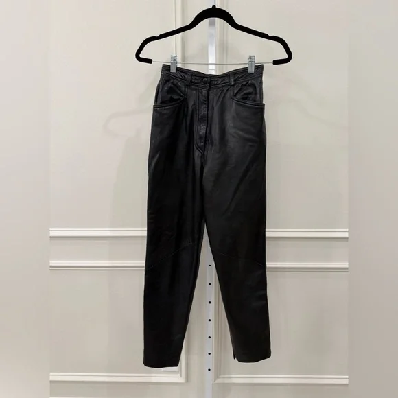 Vakko Straight Leg Leather Pants - Picture 5 of 14